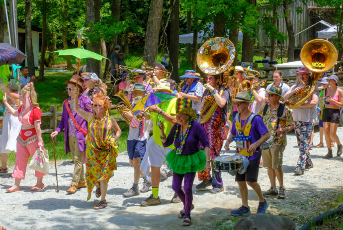 The strutters lead the parade through Eno Fest.